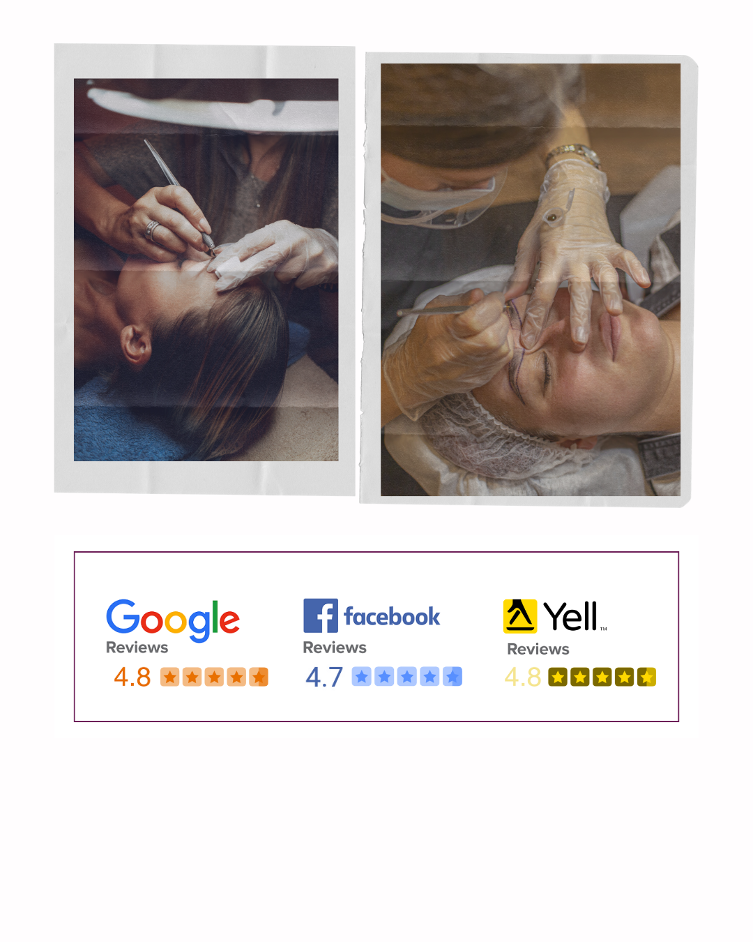 microblading collage and reviews banner